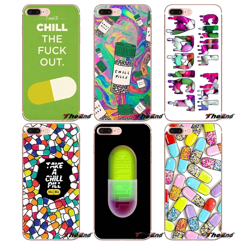 

Happy Pills and Chill Pills Print TPU Case For Samsung Galaxy S3 S4 S5 MINI S6 S7 edge S8 Plus Note 2 3 4 5 Grand Core Prime