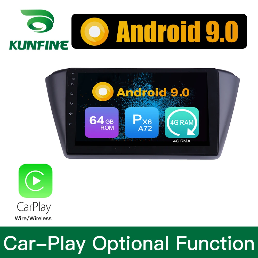 Android 9 0 Ram 4G Rom 64G PX6 Cortex A72 автомобильный DVD GPS мультимедийный плеер стерео для Skoda Fabia