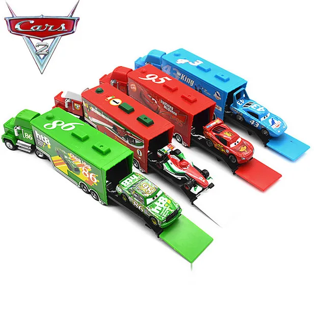 Disney Pixar Тачки 2 шт./лот Молния Маккуин король марк грузовик литья под давлением металлический сплав 1:55 модель игрушки автомобиль для детей подарок