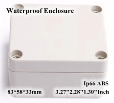 

Abs Ip66 Waterproof Enclosure Electronic Plastic Box 83*58*33mm 3.27"2.28"1.30"Inch Diy Junction Distribution Switch Outdoor Box