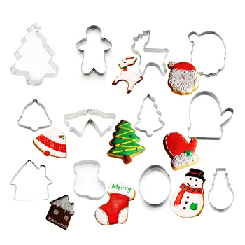 

14Pcs/Pack Cake Cookie Cutters Chocolate Biscuit Vegetable Fruit Alloy Mold For Baking Cake Decorating Tools