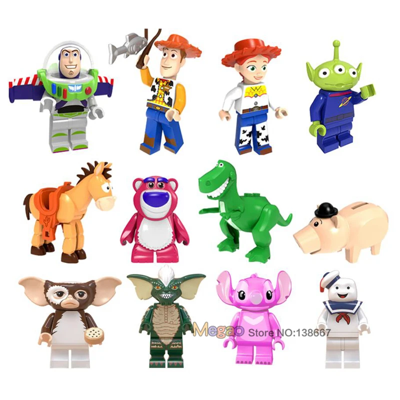 

Single s Toy Story Buzz Lightyear Woody Pennywise friend Building Block Kids playmobil Toys for Children