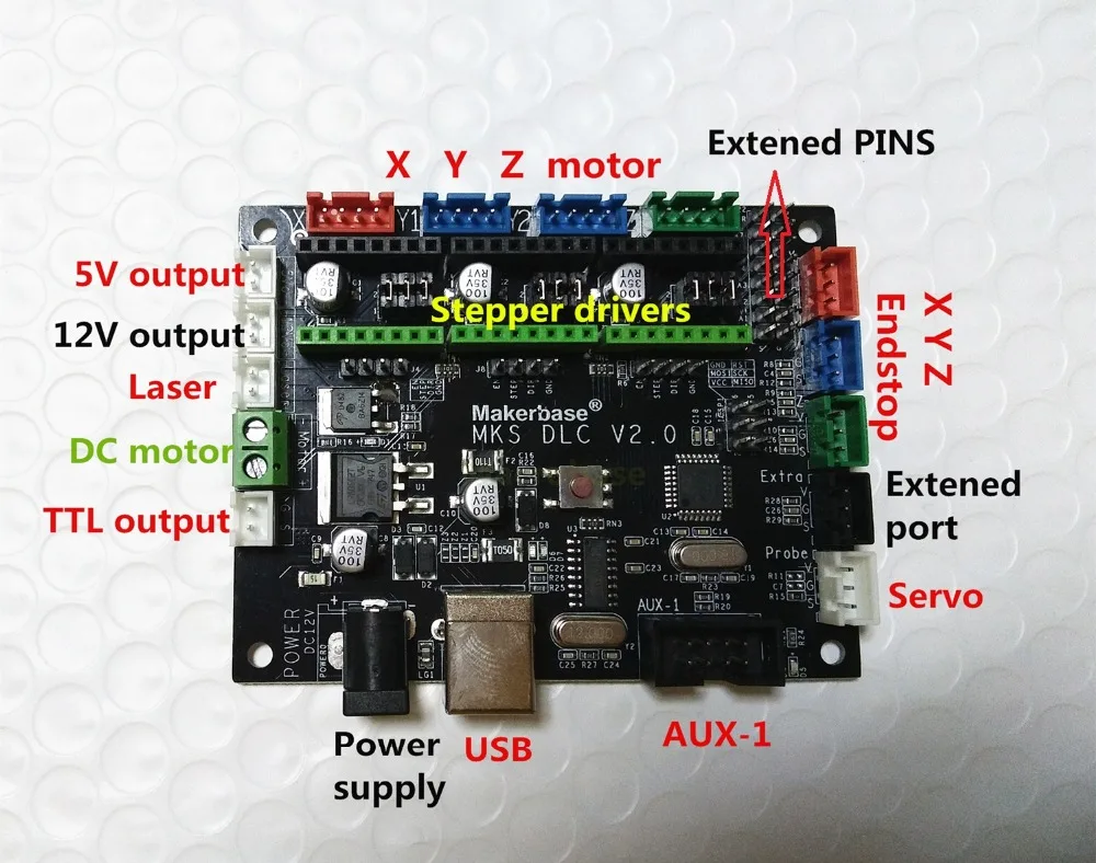 MKS DLC GRBL ЧПУ лазерная гравировка контроллер материнская плата DIY запчасти ЧПУ USB порт 3 оси коммутационная плата управления устройства с ЧПУ