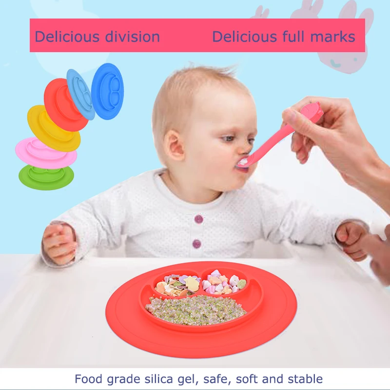 

Baby Silicone Plate Solid Feeding Bowls Plates Suction Children Tableware Food Containers Anti Slip Kids Dishes Eating