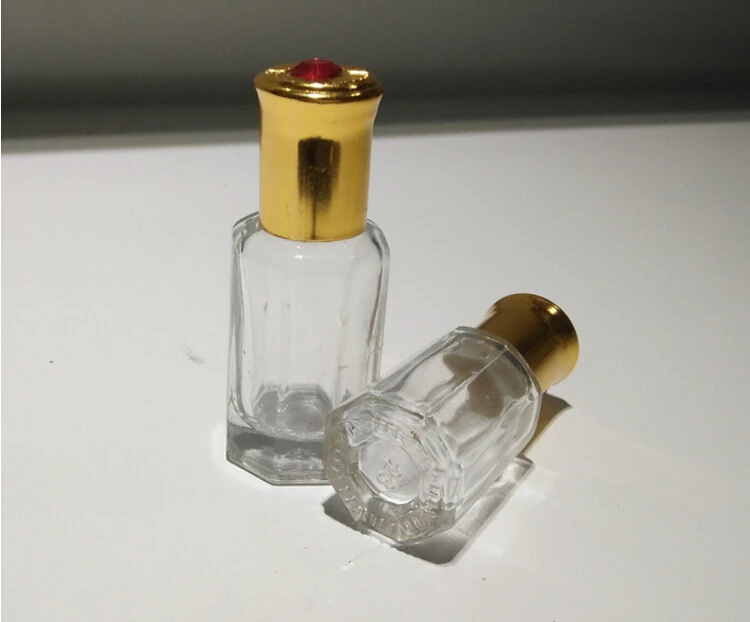 4 размер восьмиугольной Стекло бутылка с золотой крышкой, аромат крен на бутылке, ролика дух Бутылочки