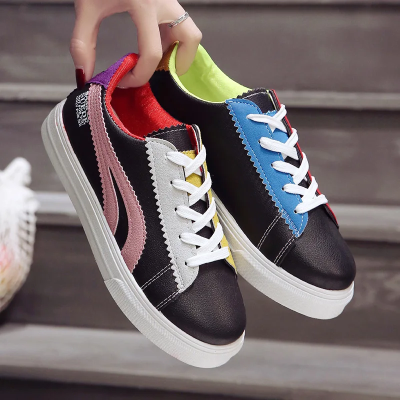 

DIWEINI Fashion Star Women Shoes Women Casual Shoes Lace Up Women Flat Shoes 2019 New Women Sneakers Round Toe Female Shoes