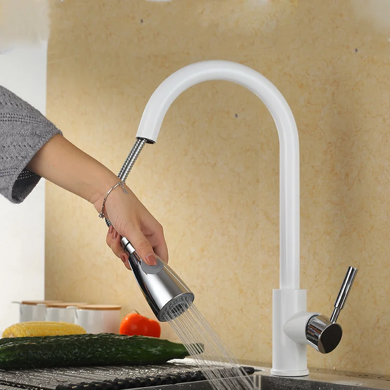 

basins for kitchen sink copper white rotation of the lacquer that bake is smoked pull type hot and cold water tap