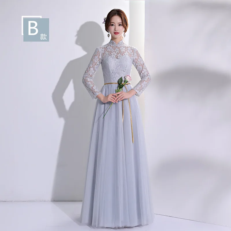 Women Vintage Mandarin Collar Qipao Elegant Chinese Bride Wedding Dress Lady Slim Long Vintage Cheongsam S-4XL - Цвет: Style 2