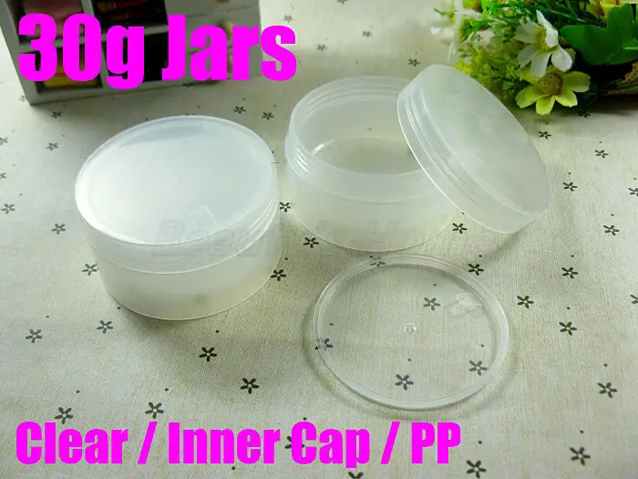30g PP clear jars for cosmetic mini sample jars cosmetic jar refillable bottle Empty containers