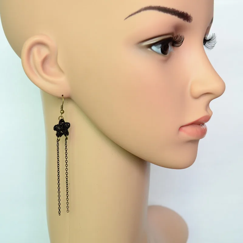 

Dangle Earrings For Women New retro earrings Vintage Star thin lace flower earrings wholesale