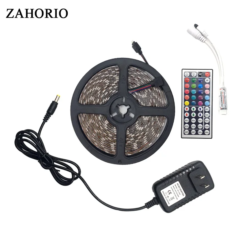 ZAHORIO 5050 Светодиодная лента DC12V 5 м 10 300 светодиодный s RGB 60 s/M лампы Гибкий Светильник