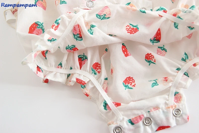 Детская одежда 2018 летняя для девочек комбинезон Клубника Ребенка onesie