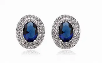 

Luxury Round Cubic Zirconia Women's Small Stud Earrings Fashion Crystal Teen Wedding Earring Femme Fine Jewelry Hot