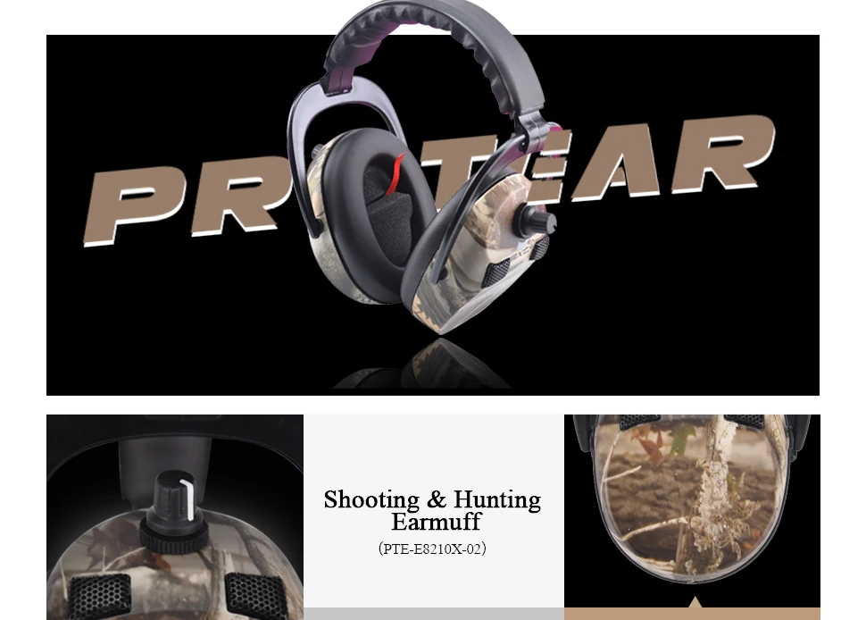 Protear электронная защита ушей стрельба Охота наушники печать тактическая гарнитура Защита слуха наушники для охоты