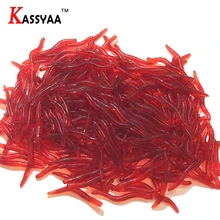 

KASSYAA 25pcs 35mm 0.24g KXY089 Soft Lure Fishing Bait Red Earthworm Maggot Worms Trout Fishing Lure Smell Fishy Fishing Lure