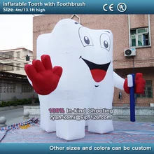 4 м 13 футов Надувной Зуб с зубной щеткой 4 ноги Надувной Зуб для стоматологической рекламы гигантский надувной молярный воздушный шар