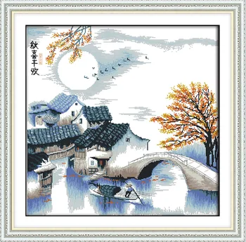 

Joy Sunday Spring and autumn scenery cross stitch pattern kits handcraft make embroidery with chart
