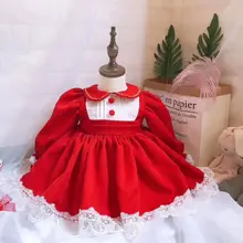 Г. Осень-зима, новое испанское детское платье красное платье принцессы для дня рождения на заказ рождественское платье для девочек