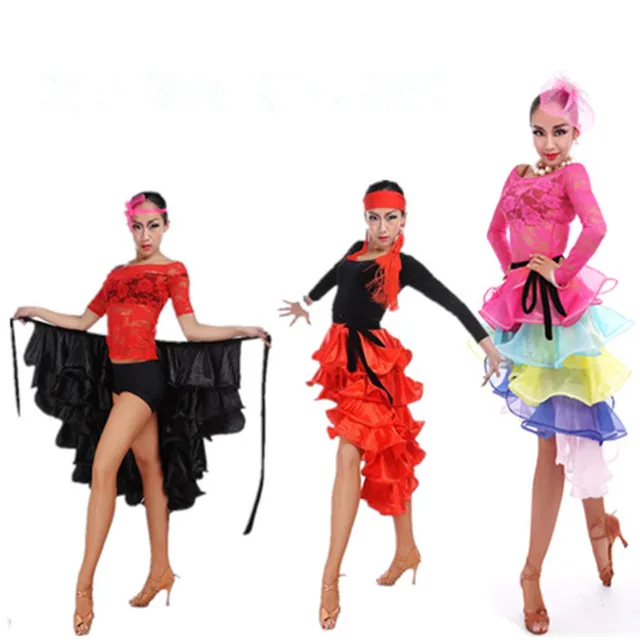 New 2017 women stage dance wear costume Latin Dance skirt Adult costume