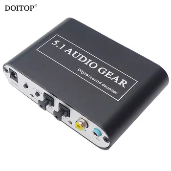 DOITOP 5.1 Audio Gear Digital Audio Sound Decoder Converter Optical SPDIF/Coaxial Dolby AC3 DTS to 5.1CH Analog Audio for DVD PC