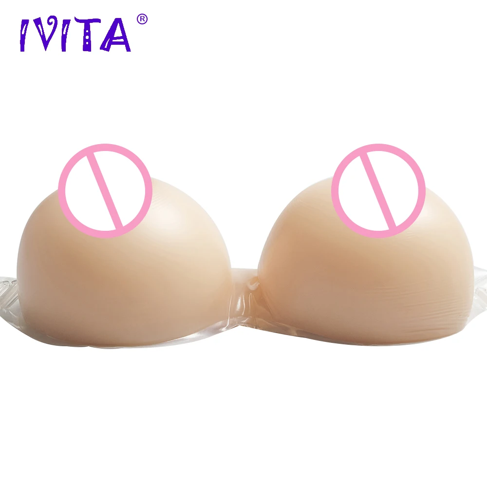 

IVITA 1800g Artificial Silicone Breast Forms With Shoulder Straps For Crossdresser Drag Queen Transgender Fake Boobs Mastectomy
