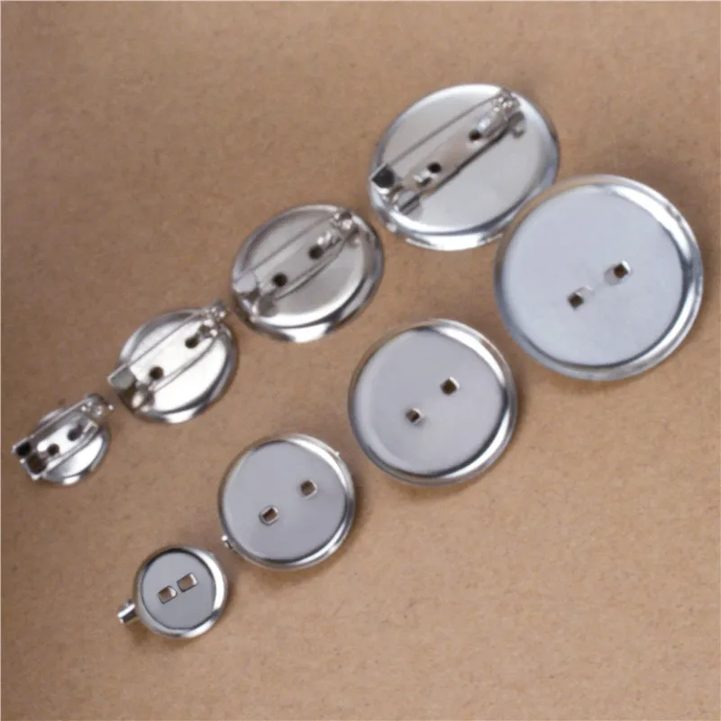 

50pcs Metal Cabochon Iron Basic Round Brooch Bar Pin Blank Backs Base Clasp Setting Findings For Diy Jewelry Making Accessory