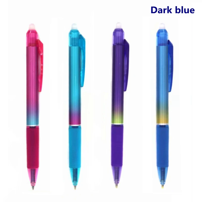 24Pcs Dark blue pen 24 шт./компл. милые стираемая ручка моющиеся ручка 0,5 мм синий/черный Пресс гелевая ручка для девочек и мальчиков школьные канцелярские принадлежности - Цвет: 24Pcs Dark blue pen
