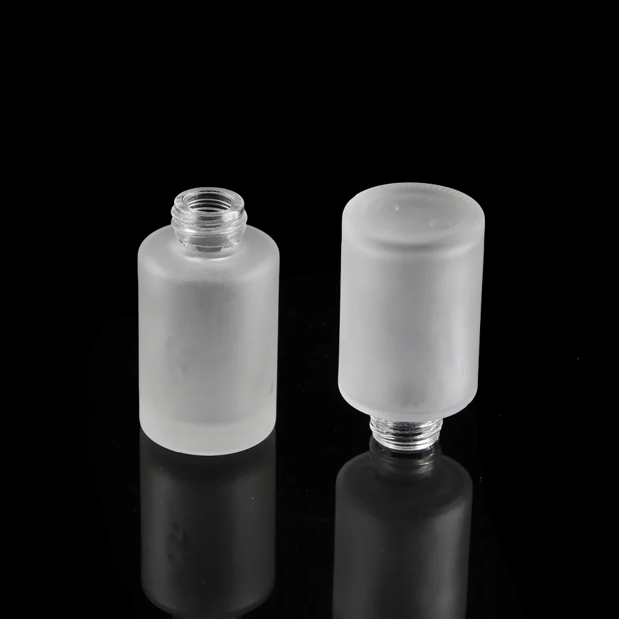 50 шт. 30 мл матовая прозрачная стеклянная косметическая бутылка с дозатором для лосьона и пресса мелкий распылитель, Merx beauty