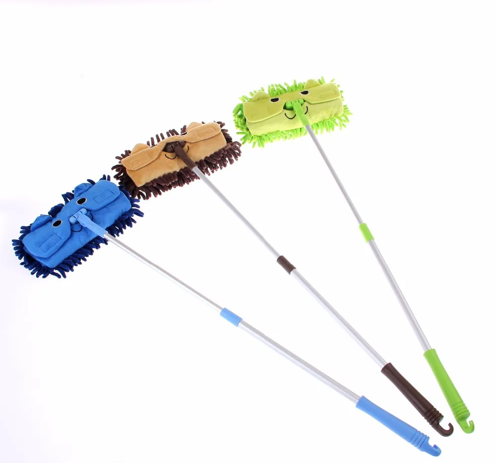 

Mini Cartoon Telescopic Floor Mops Clean Tool Kids Children Absorbent Mops Household Cleaning Decontaminating Dust Tools Home