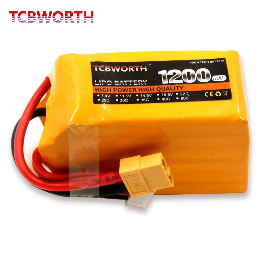  RC LiPo battery 6S 22.2V 1200mAh 25C For RC Helicopter Airplane Car Drone Quadrotor RC Li-ion battery TCBWORTH