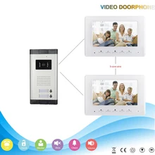 Chuangkesafe Multi-apartamento con conexión de cable de 7 pulgadas de pantalla TFT-LCD CMOS de la cámara de vídeo del sistema de intercomunicación teléfono de la puerta