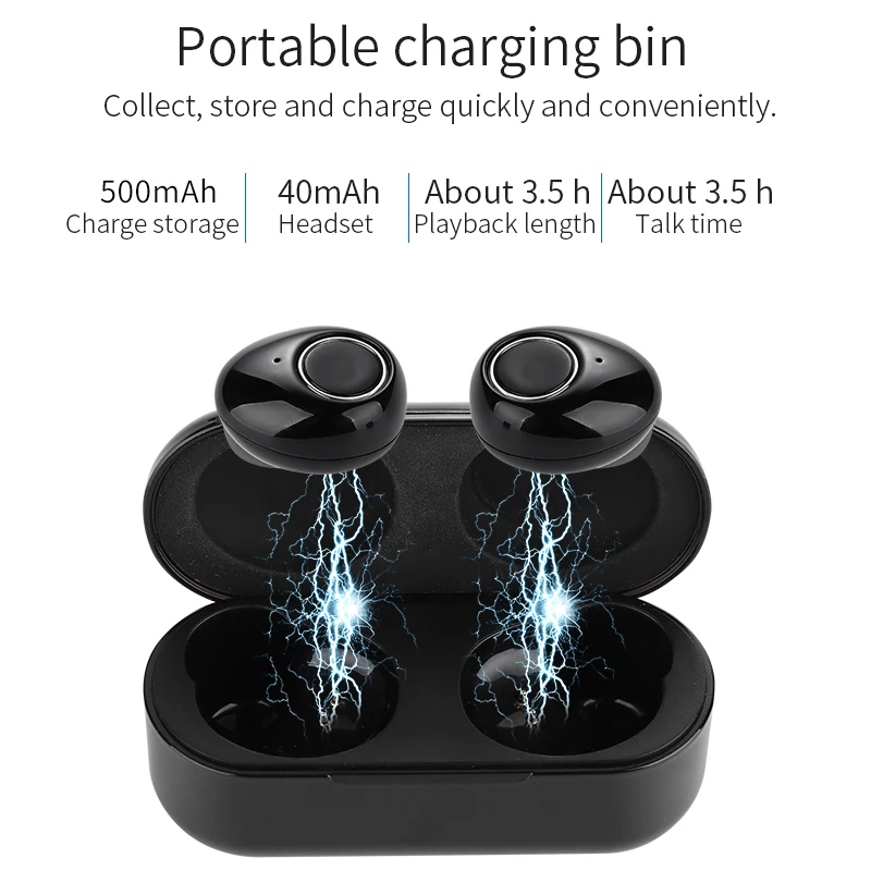 Touch TWS K15 Mini Bluetooth V5.0 + EDR наушники беспроводные музыкальные спортивные с микрофоном