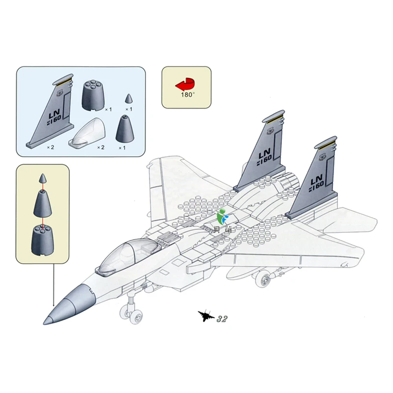 Строительные блоки совместимый бренд 270 шт. Военная серия F-15 истребитель Eagle MOC модель самолета наборы сборные игрушки для взрослых подарок