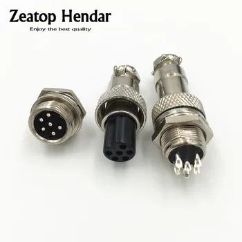 

50Set GX-12 6 Pin XLR Male+Female 12mm Audio Cable Adapter Chassis Mount Aviation Connector High Quality