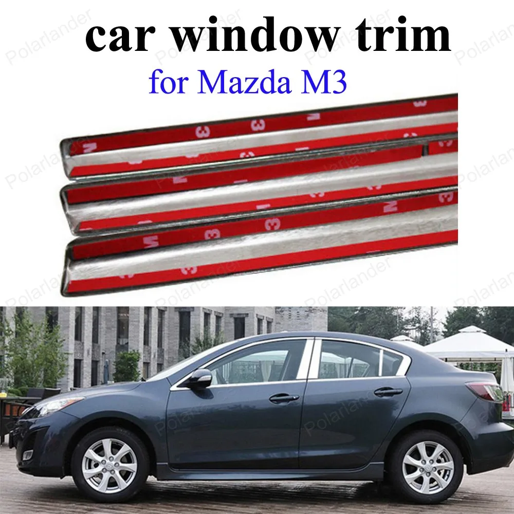 Stainless Steel full Car Window Trim car styling Decoration Strips For