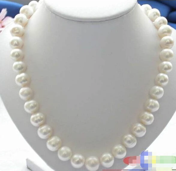 

HOT## Wholesale FREE SHIPPING >>> 17" 12MM WHITE ROUND FRESHWATER PEARL NECKLACE