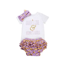 CANIS/Новинка года, 3 предмета, милый комбинезон принцессы для новорожденных девочек+ штаны-пачки+ повязка на голову, комплект одежды