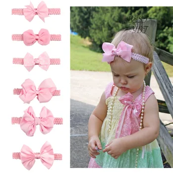 

Lovely Baby Girl Pink Bow Baby Headband Bow Princess Party Elastic Hairband Headband Baby Hair Accessories Baby Headbands