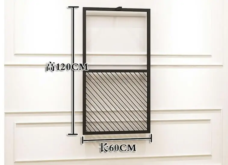 Wrought iron floor clothing store clothes display stand on the wall side hanging women's clothing store floor shelf