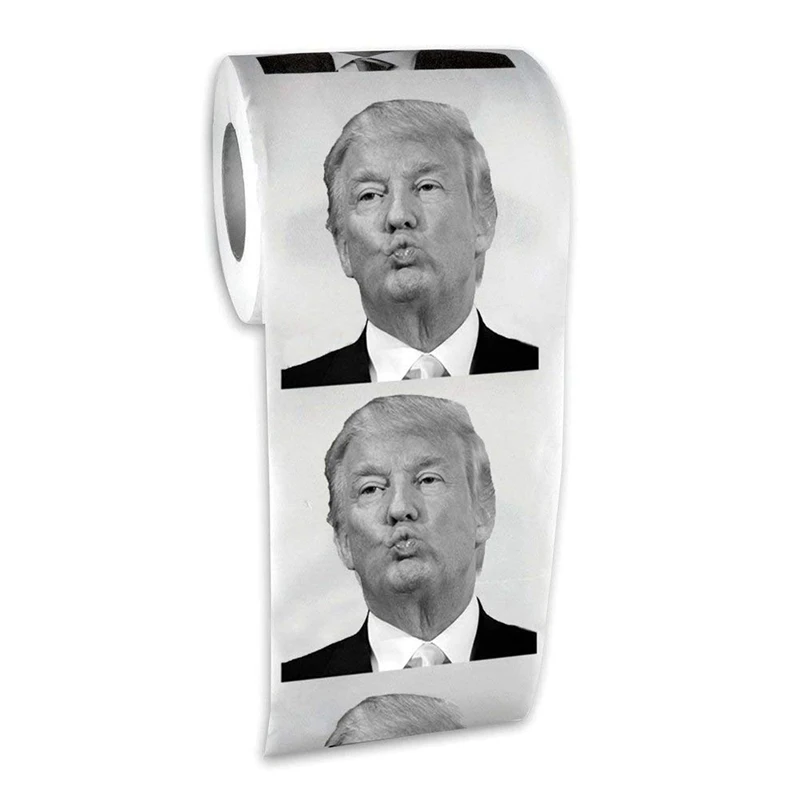 

NEW-1Pcs Funny President Toilet Paper Donald Prank Joke Trump Toilet Paper Roll Hilarious Political Gift