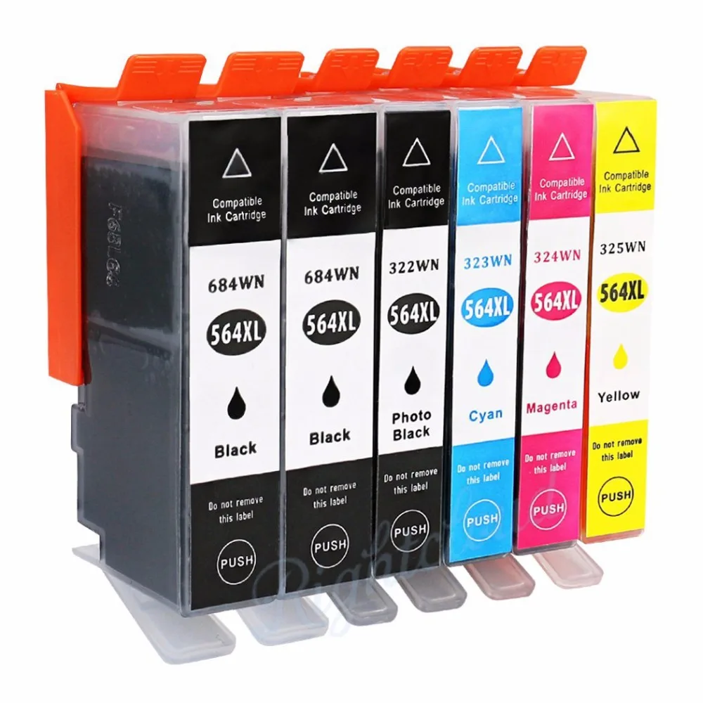 Hisaint Patible for HP 564XL ink Cartridge High Yield for hp inkjet For HP Photosmart 5520 6520