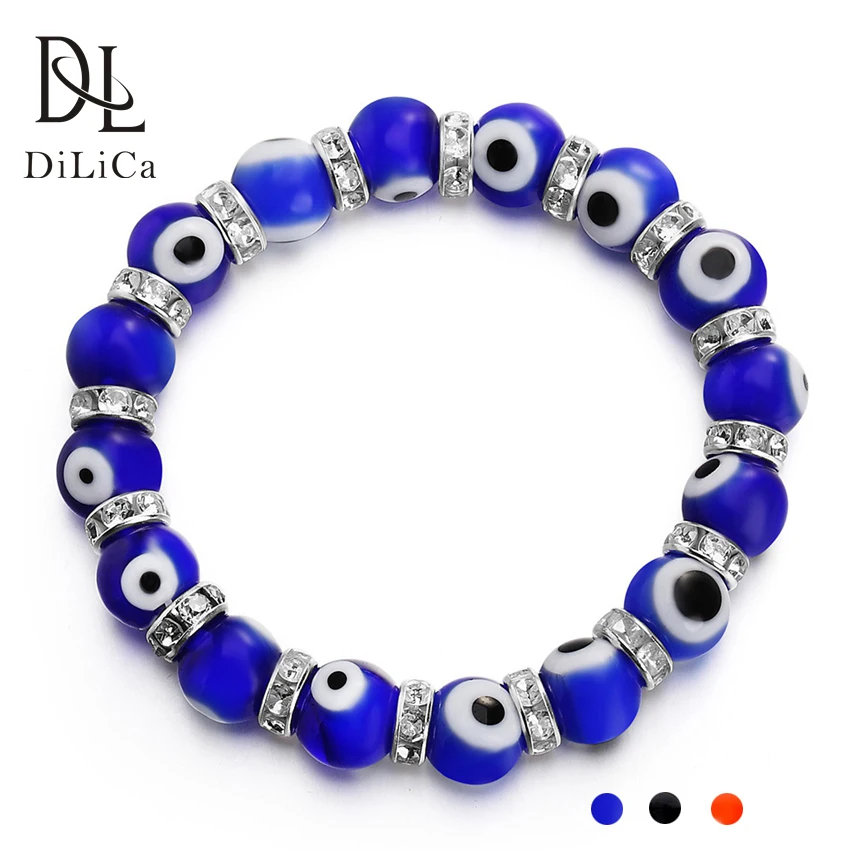 DiLiCa Модные Цветные глянцевые браслет evil eye унисекс Женские Мужские костюмы