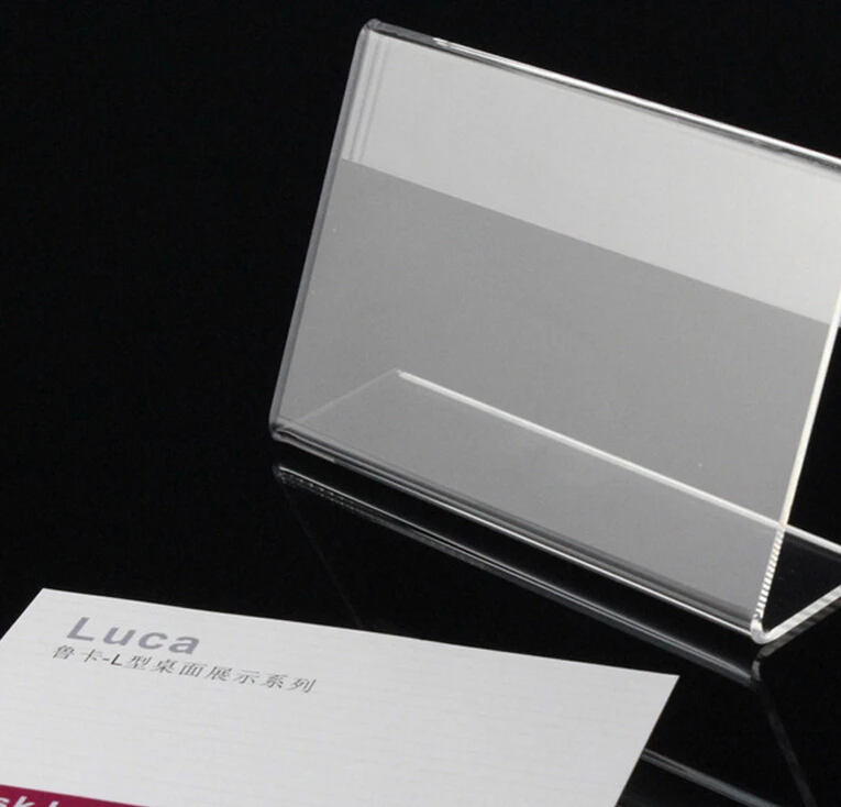 200pcs Horizontal Transparent 90x60mm Plastic Acrylic Sign Display