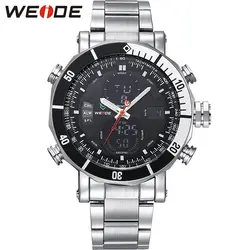 WEIDE НОВЫЙ Люксовый Бренд Полный Стали Кварцевые Часы Часы Цифровые Часы Армии, Военно-Спортивные Мужские Часы relogio masculino WH5203