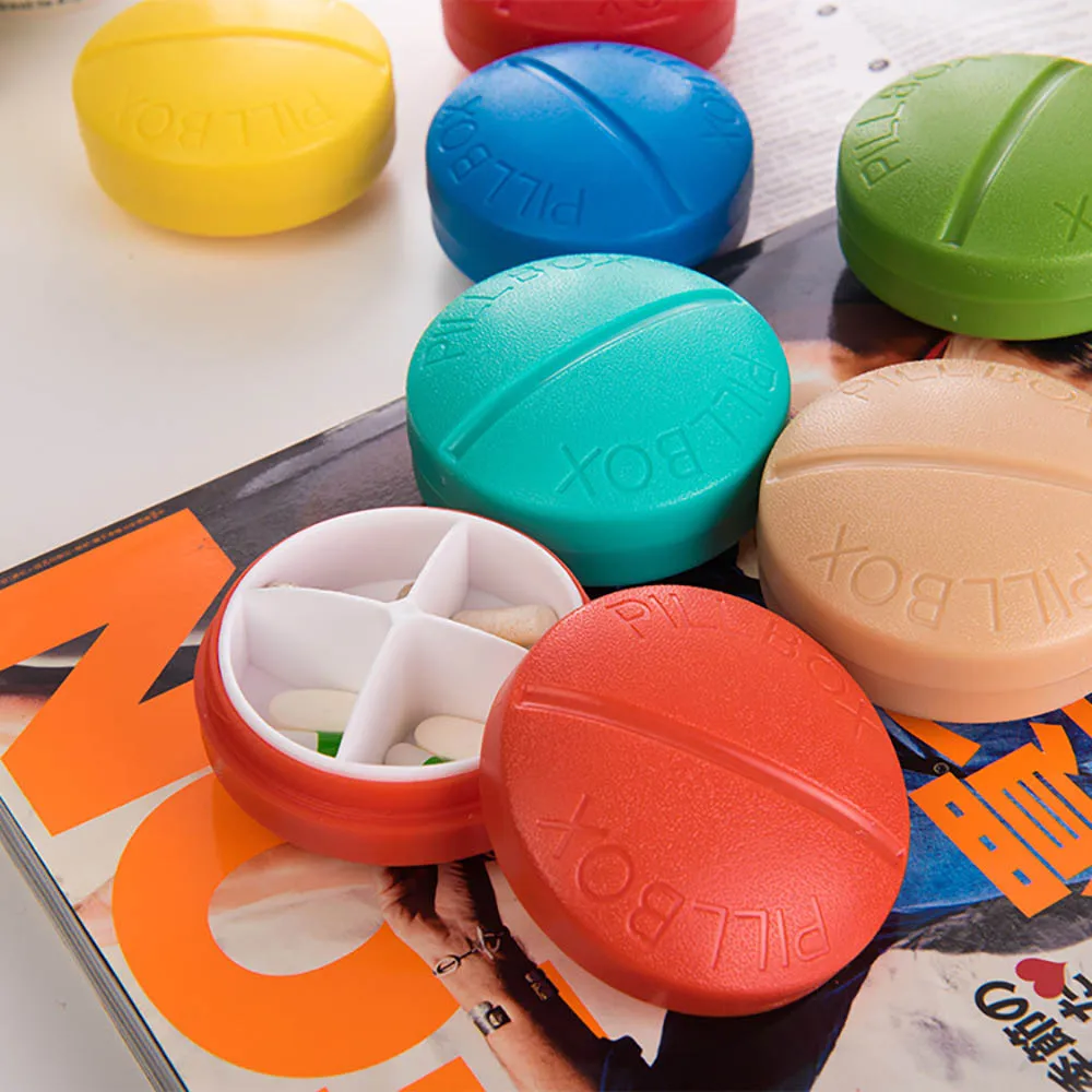 

Pill Case 4 Cell Cute Case Pill Box Organizer Mini Pill Container Drug Tablet Storage Mini Cute Plastic Pastillero Pillendoosje