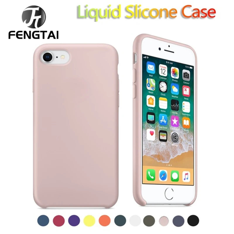 

Luxury Color Silicone Case For iPhone 7 8 case For Apple For iPhone 7 8 Cover Screen Protector Silicone Case