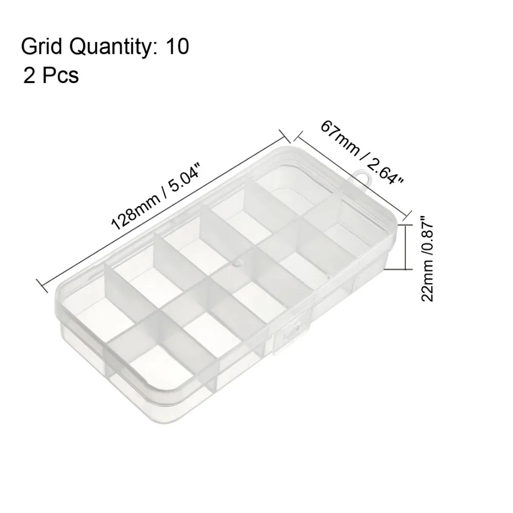 Uxcell 2 предмета Пластик фиксированной 12/15/24/10 сетки электронный компонент контейнеры инструмент Коробки чистый белый коробка для хранения