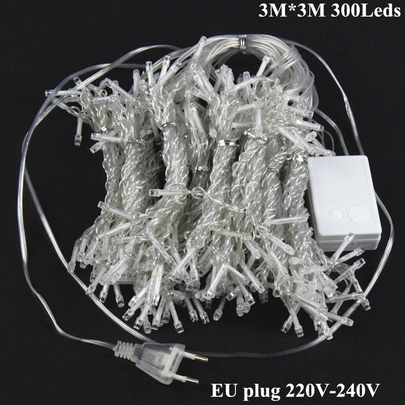 AIFENG Led Curtain Fairy Light 3x1.5M 3x2M 3x3M Christmas Garland String 144 192 300Led Holiday Lighting For Wedding Party Decor AIFENG Led Curtain Fairy Light 3x1.5M 3x2M 3x3M Christmas Garland String 144 192 300Led Holiday Lighting For Wedding Party Decor