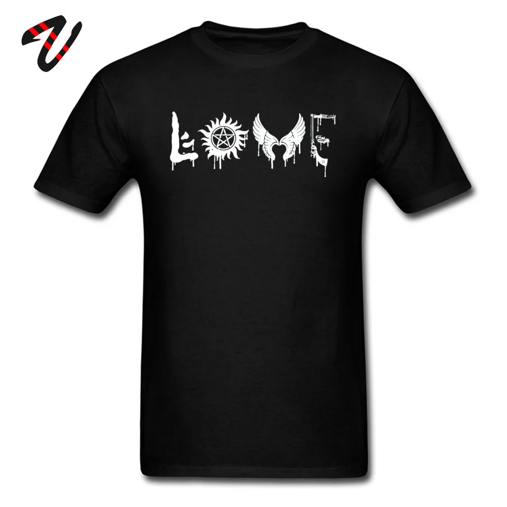 Casual SUPERNATURAL _black Tees for Men High Quality Summer Fall Round Neck All Cotton Short Sleeve T-shirts Printed On T Shirt SUPERNATURAL 16705 black