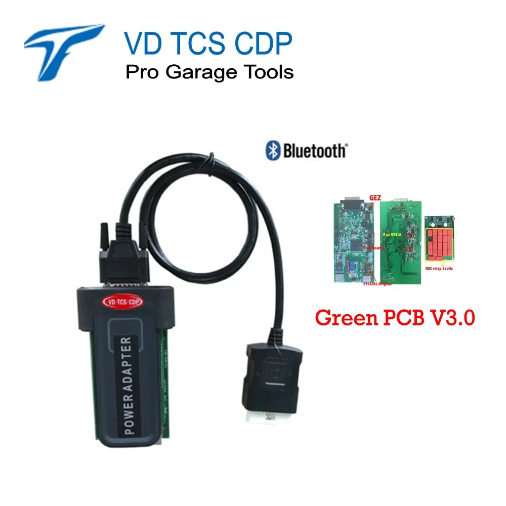 

VD tcs cdp pro plus Green PCB3.0 with Bluetooth Version 2015.3 R3/2016.00 work on CARs TRUCKs obd2 scan diagnostic tools